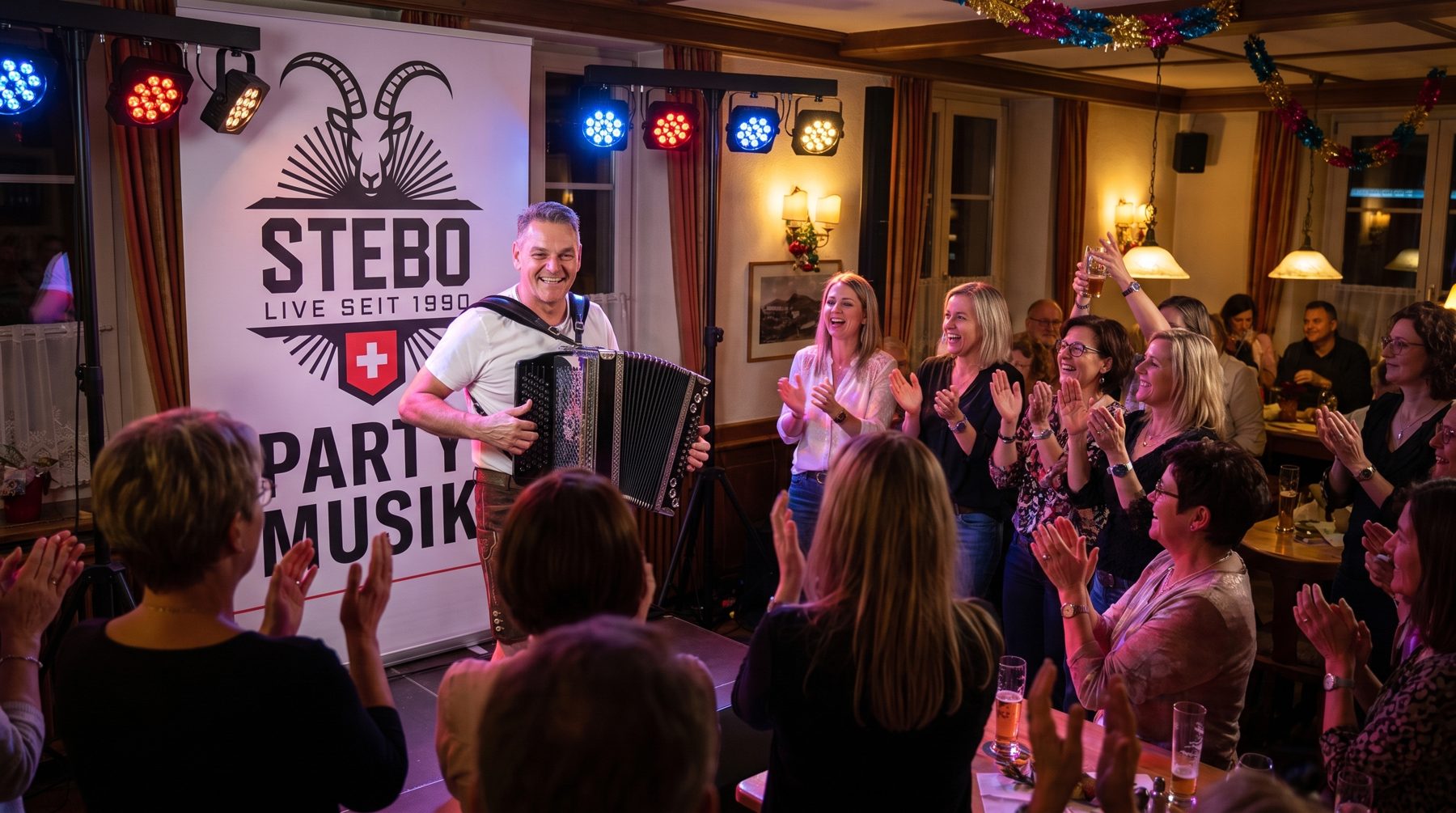 Feiernde Gäste an einem Fest mit STEBO